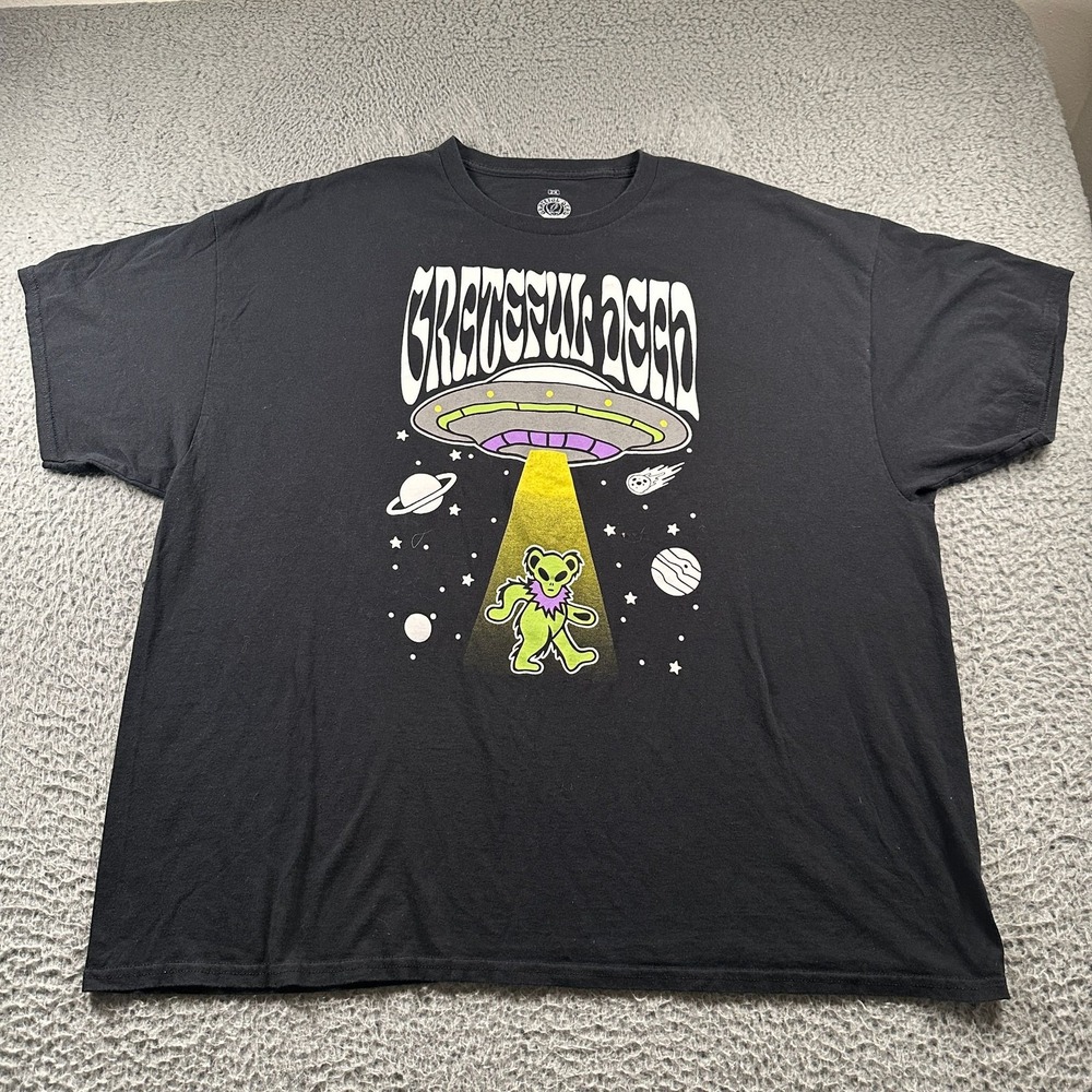 RippleJunction Grateful Dead Mens 2X Alien Dancing Bear‎ UFO Graphic Tee Black